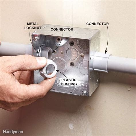 attach pvc conduit to metal box|connecting conduit to junction box.